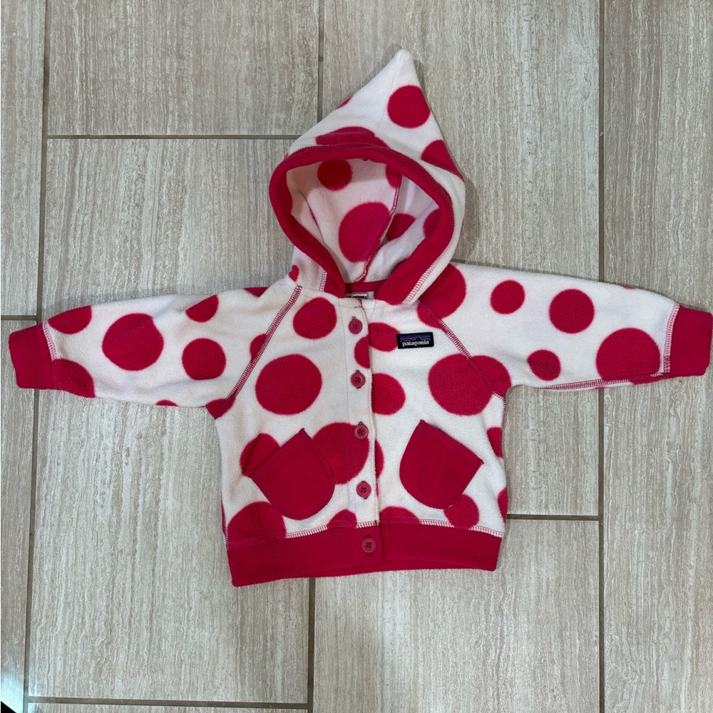 Patagonia Baby Swirly Top Fleece Jacket Size 12 Months